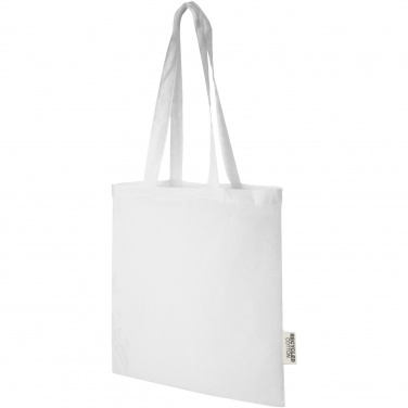 Logo trade corporate gifts image of: Madras 140 g/m2 GRS recycled cotton tote bag 7L