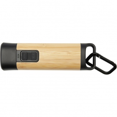 Logotrade business gifts photo of: Kuma bamboo/RCS recycled plastic torch with carabiner