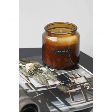 Logo trade corporate gift photo of: Wellmark Let's Get Cozy 650 g scented candle - cedar wood fragrance