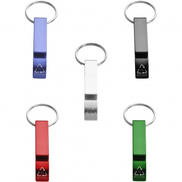 Logotrade advertising product picture of: Tao RCS recycled aluminium bottle and can opener with keychain 