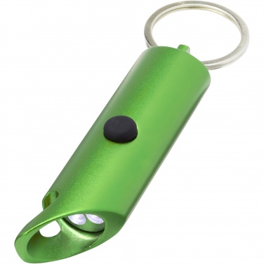 Logo trade promotional giveaway photo of: Flare RCS recycled aluminium IPX LED light and bottle opener with keychain