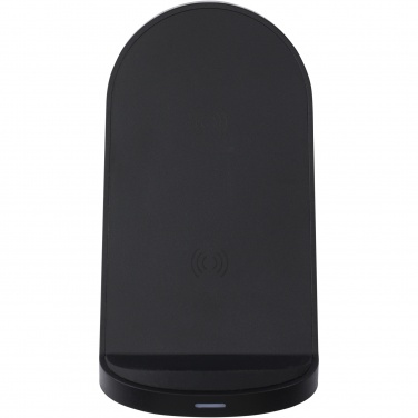 Logotrade promotional item image of: Loop 15W dual coil RCS recycled plastic wireless charging stand