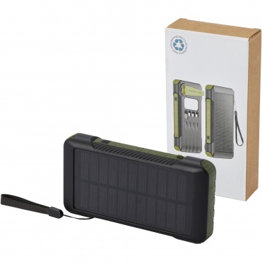 Logo trade business gifts image of: Soldy 10.000 mAh RCS recycled plastic solar dynamo power bank 