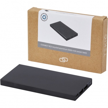 Logo trade advertising product photo of: Connect 5000 mAh recycled aluminium power bank 