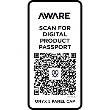 Logo trade business gifts image of: Onyx 5 panel Aware™ recycled cap