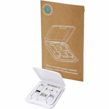 Logotrade promotional merchandise picture of: Savvy recycled plastic modular charging cable with phone holder