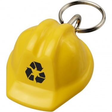Logo trade promotional merchandise photo of: Kolt hard hat-shaped recycled keychain