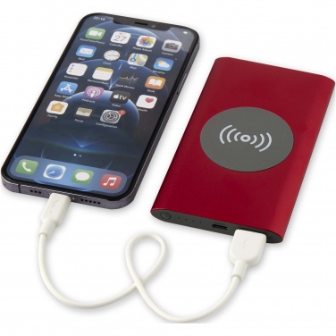 Logotrade promotional item image of: Juice 4000 mAh Type-C recycled aluminium wireless power bank 