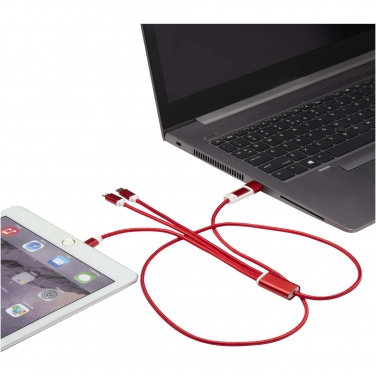Logo trade promotional gifts picture of: Versatile 5-1 recycled aluminium charging cable