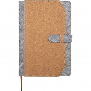 Logo trade promotional items picture of: Viviana A5 recycled felt and cork notebook