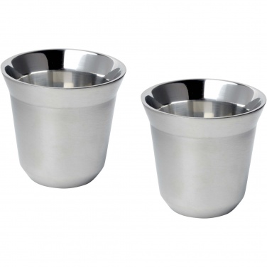 Logotrade promotional item image of: Duo 80 ml RCS certified stainless steel espresso cup set 