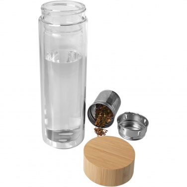 Logotrade promotional gifts photo of: Bailey 400 ml borsilicate glass infuser bottle with bamboo lid