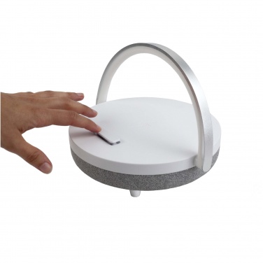Logo trade promotional giveaways image of: Prixton 4-in-1 10W Bluetooth® speaker with LED light and wireless charging base