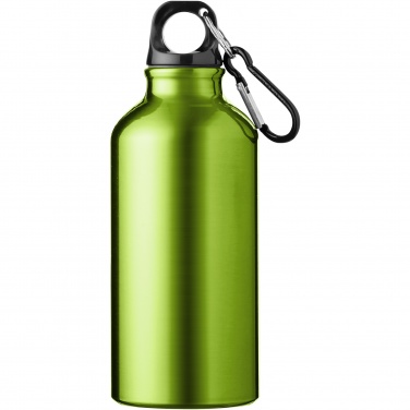 Logo trade advertising products image of: Oregon 400 ml aluminium water bottle with carabiner