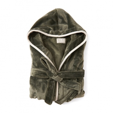 Logo trade promotional giveaways picture of: VINGA Louis luxury plush RPET robe size L-XL