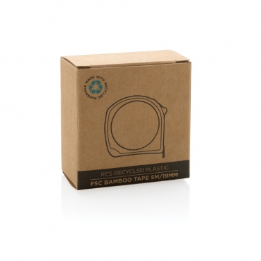 Logo trade promotional merchandise picture of: RCS recycled plastic bamboo tape 5M/19mm