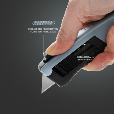 Logo trade advertising products image of: RCS certified recycled plastic Auto retract safety knife