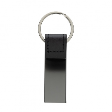 Logo trade advertising products picture of: Luxury PU keychain RCS recycled zinc alloy