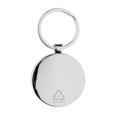 Logotrade promotional merchandise image of: RCS recycled zinc alloy round keychain with bamboo