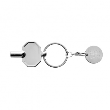 Logo trade advertising products image of: RCS recycled zinc alloy radiator key keychain with coin
