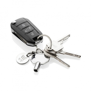 Logotrade advertising product picture of: RCS recycled zinc alloy radiator key keychain with coin