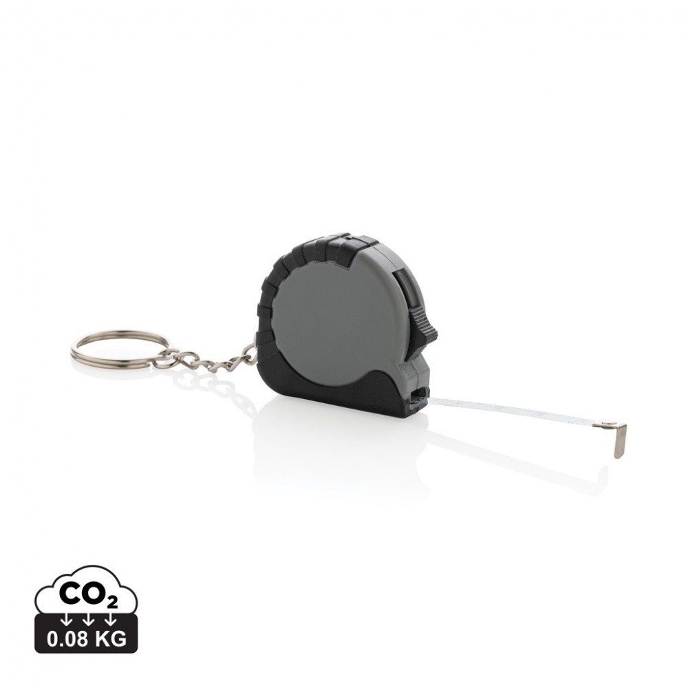 Logo trade promotional items picture of: MeasureMate RCS reycled ABS 1 meter tape keychain