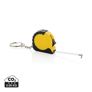 Logo trade promotional merchandise image of: MeasureMate RCS reycled ABS 1 meter tape keychain