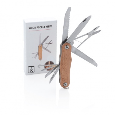 Logo trade promotional merchandise image of: Wood pocket knife
