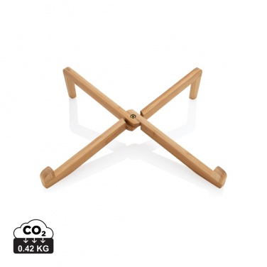 Logo trade advertising product photo of: Bamboo portable laptop stand