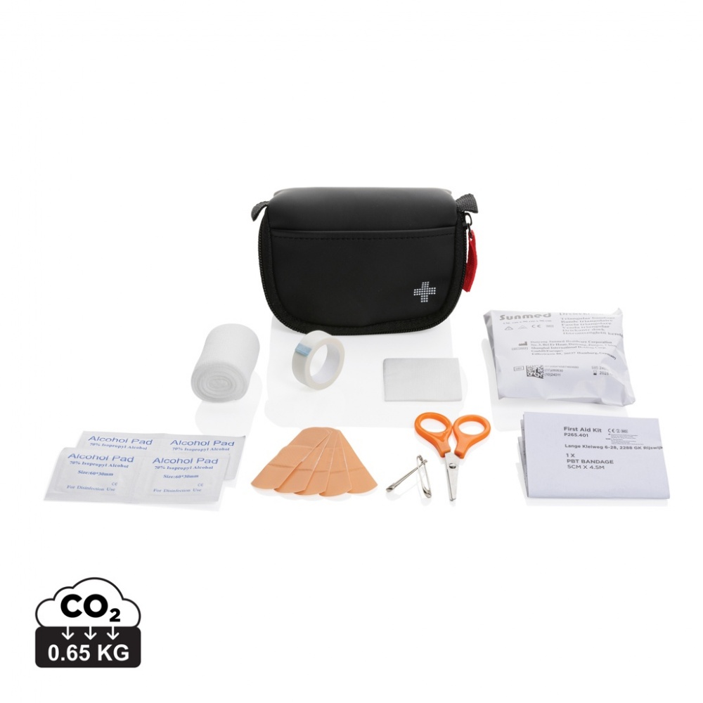 Logo trade promotional gift photo of: RCS recycled nubuck PU pouch first aid set mailable
