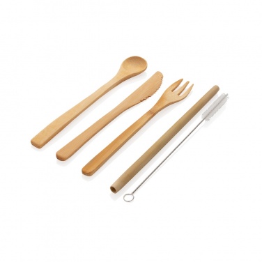 Logo trade promotional product photo of: Reusable bamboo travel cutlery set