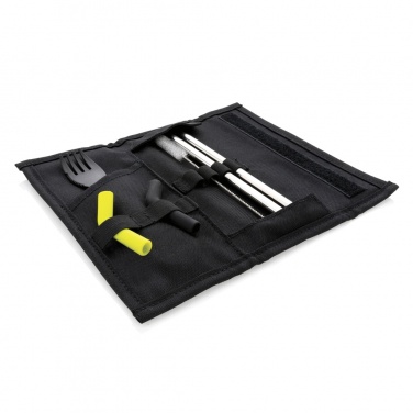 Logo trade promotional item photo of: Tierra 2pcs straw and cutlery set in pouch