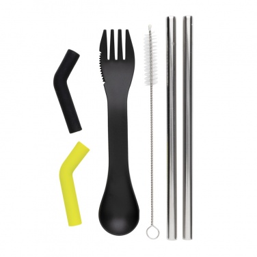 Logotrade promotional gift image of: Tierra 2pcs straw and cutlery set in pouch