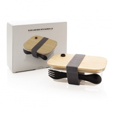 Logotrade promotional merchandise picture of: Glass lunchbox with bamboo lid