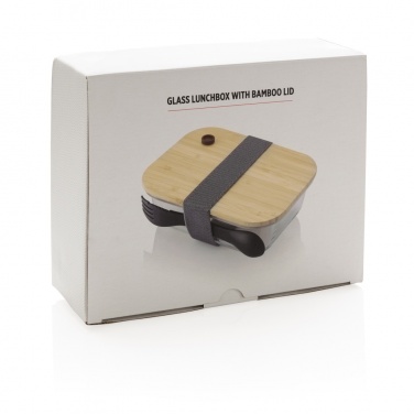 Logotrade promotional item image of: Glass lunchbox with bamboo lid