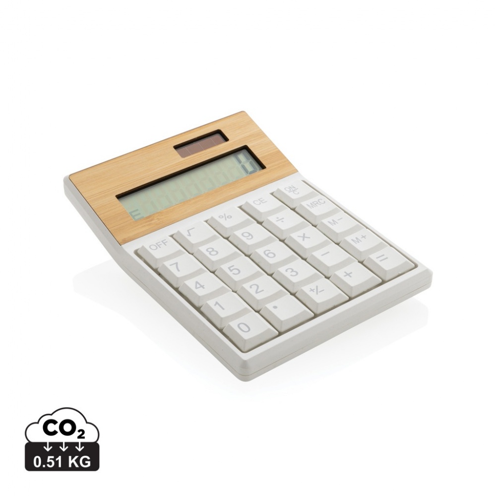Logotrade promotional items photo of: Utah RCS recycled plastic and  bamboo calculator