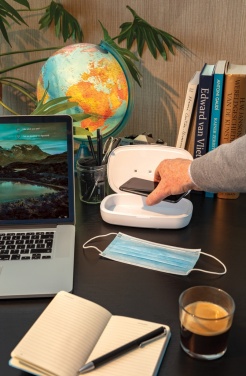 Logotrade promotional product image of: UV-C steriliser box with 5W wireless charger