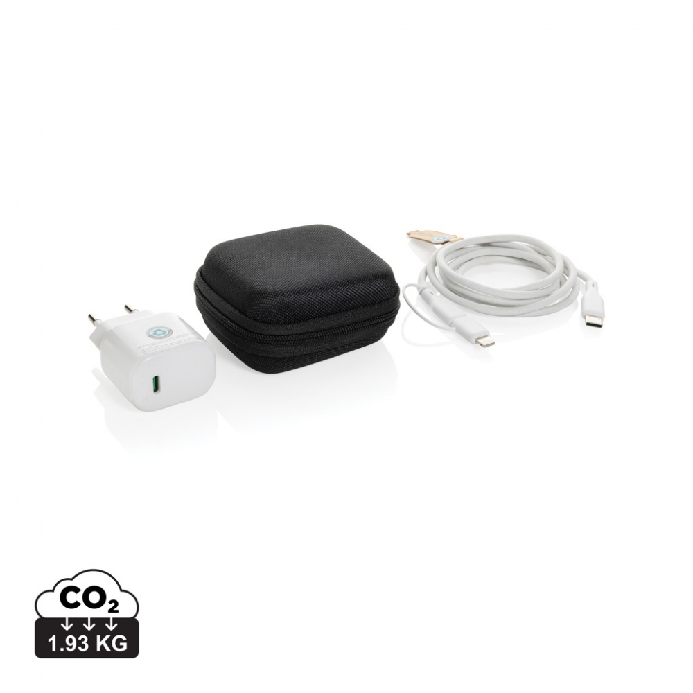 Logotrade business gift image of: Boost RCS reycled PET 20W type C 2 pcs charging set