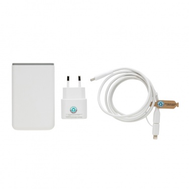 Logo trade promotional giveaway photo of: Surge RCS recyled PET 20W type C 3 pcs charging set