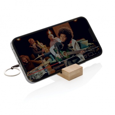 Logotrade promotional giveaways photo of: Standkey bamboo keychain phone stand