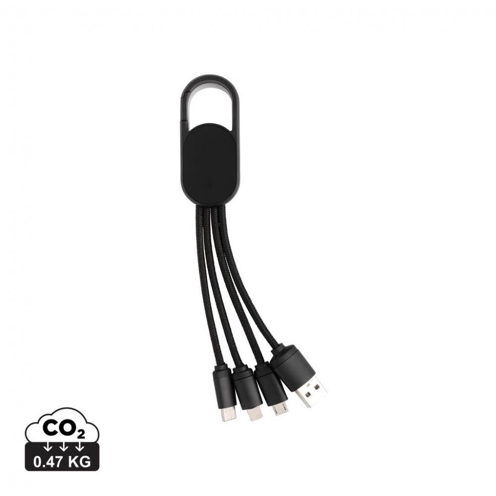 Logo trade advertising product photo of: 4-in-1 cable with carabiner clip