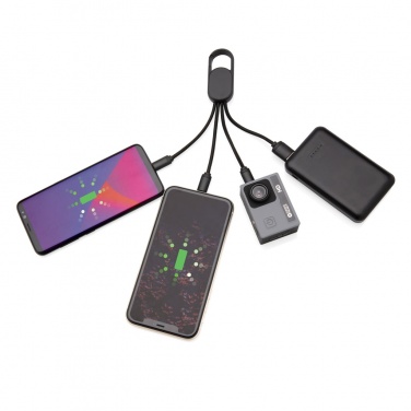 Logo trade promotional items picture of: 4-in-1 cable with carabiner clip