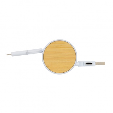 Logotrade promotional item image of: RCS recycled plastic Ontario 6-in-1 retractable cable