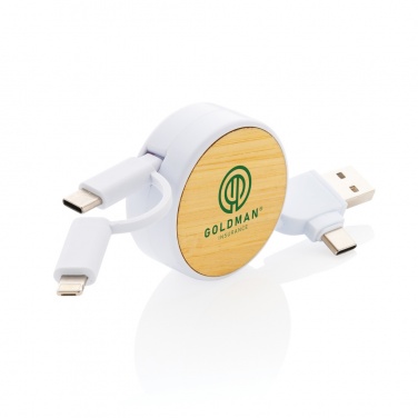 Logo trade promotional items picture of: RCS recycled plastic Ontario 6-in-1 retractable cable