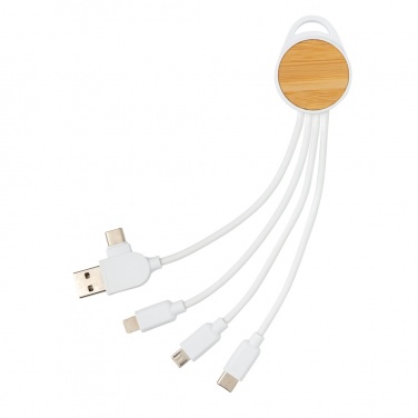 Logo trade promotional merchandise picture of: RCS recycled plastic Ontario 6-in-1 round cable