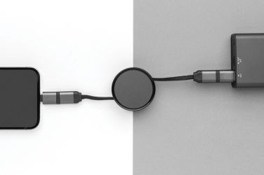 Logotrade promotional gift picture of: Terra RCS recycled aluminium retractable 6 in 1 cable