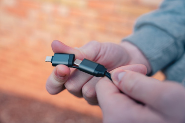 Logotrade promotional giveaway picture of: Terra RCS recycled aluminium retractable 6 in 1 cable