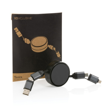 Logo trade promotional item photo of: Terra RCS recycled aluminium retractable 6 in 1 cable