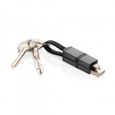 Logo trade business gift photo of: Terra recycled aluminum 4 in 1 60W fast charging cable