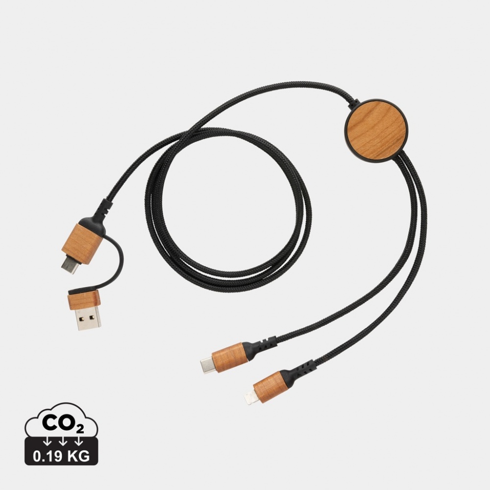 Logotrade promotional merchandise picture of: Ohio RCS certified recycled plastic 6-in-1 cable